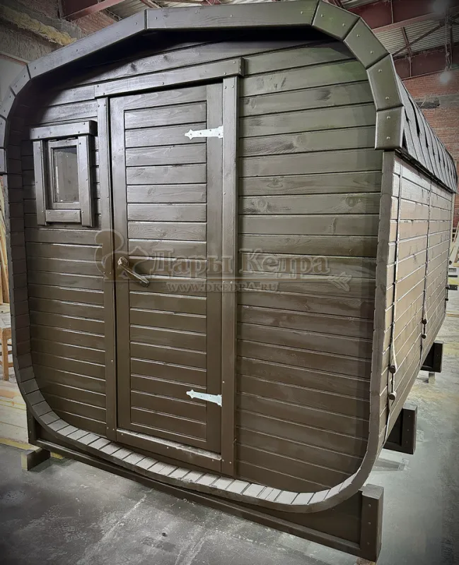 Баня-бочка квадро из кедра 3 метра