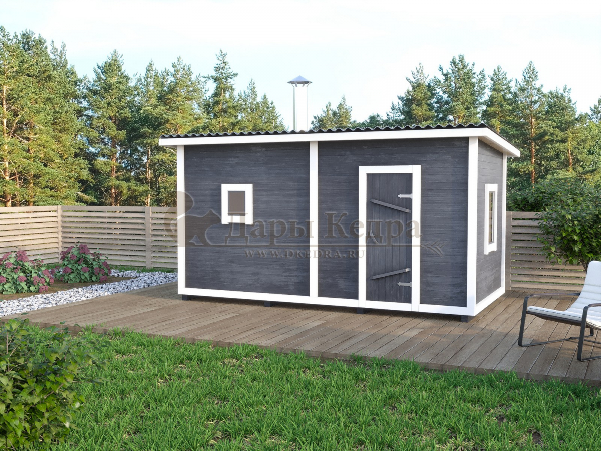 Каркасно-щитовая баня из кедра «Оптима»