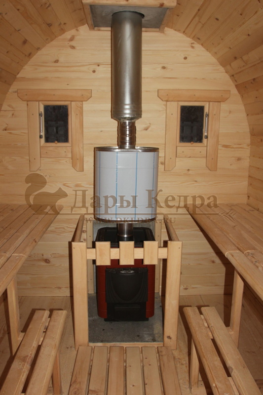Баня-бочка буханка из кедра 3 метра